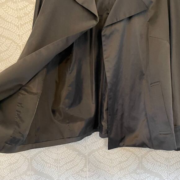 Chico's Satiny Wrap/Tie Open Blazer, Charcoal Gray, Cuffed Sleeves, Size M - Picture 6 of 12